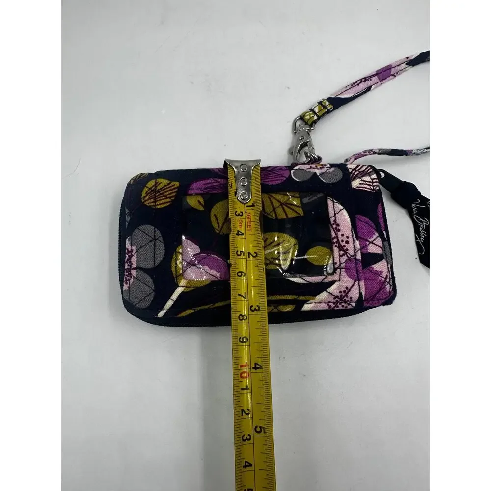 Vera Bradley Nightingale Wristlet All In One Wallet Blue Purple Green Floral